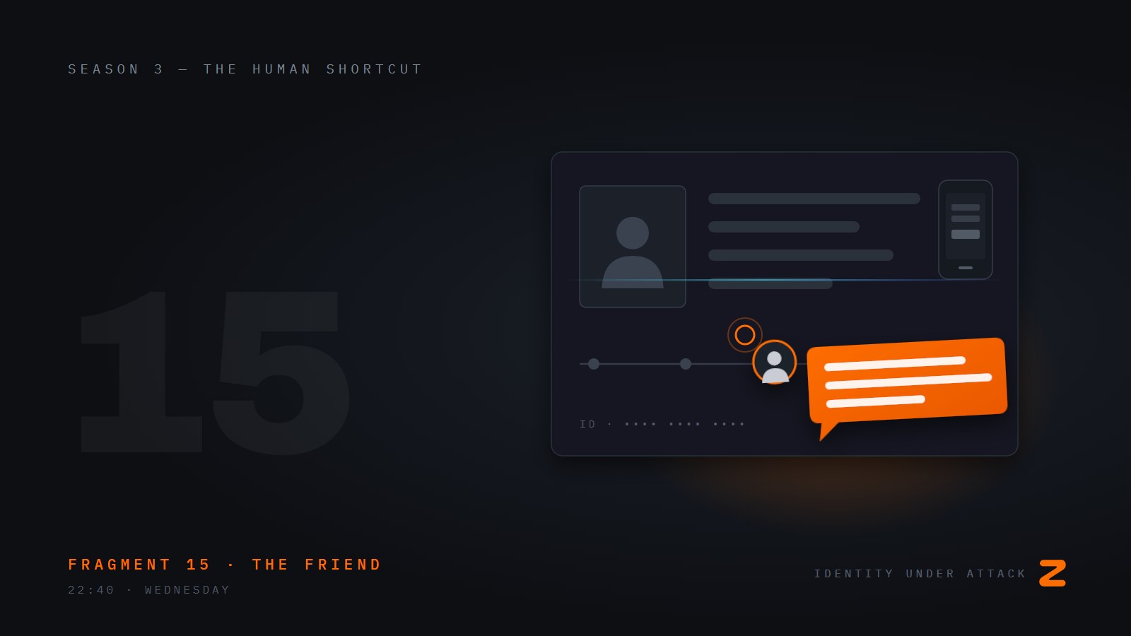 Identity Under Attack, episode 15: When a Friend's Account Changes. Fragment 15, the friend.