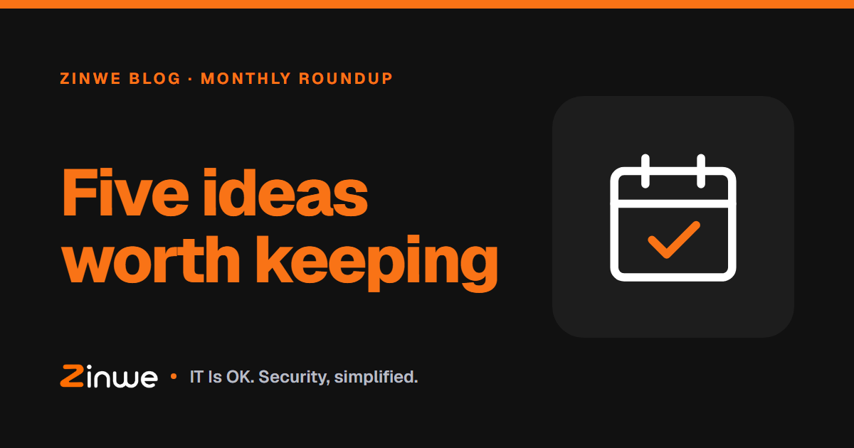 Banner reading 'Five ideas worth keeping' with a calendar