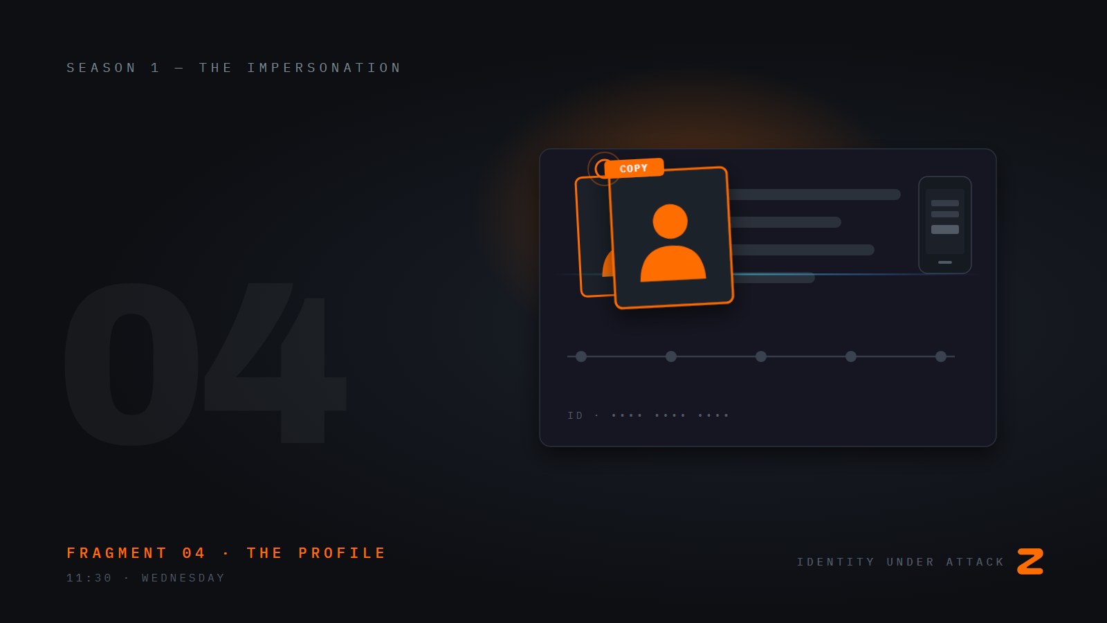 Identity Under Attack, episode 4: A Profile With Her Face. Fragment 04, the profile.