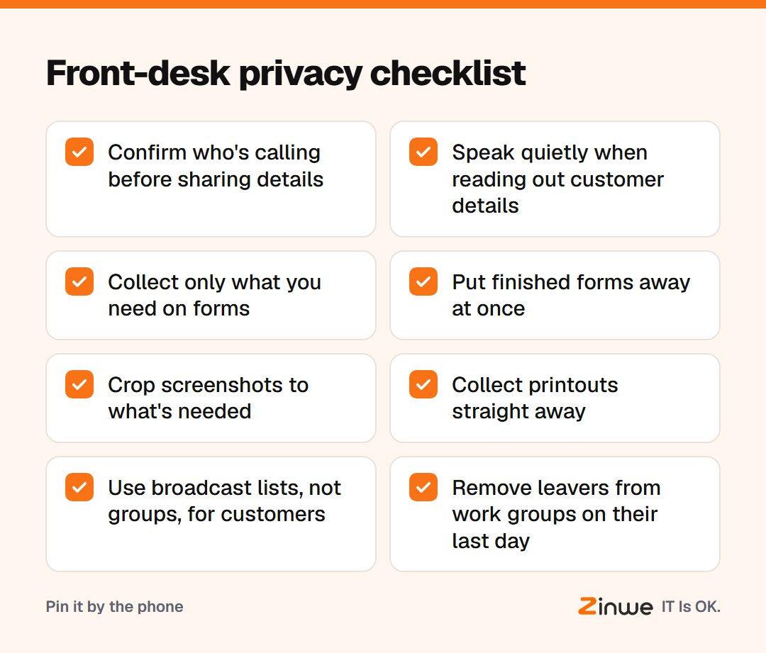 Eight front-desk habits for handling customer details