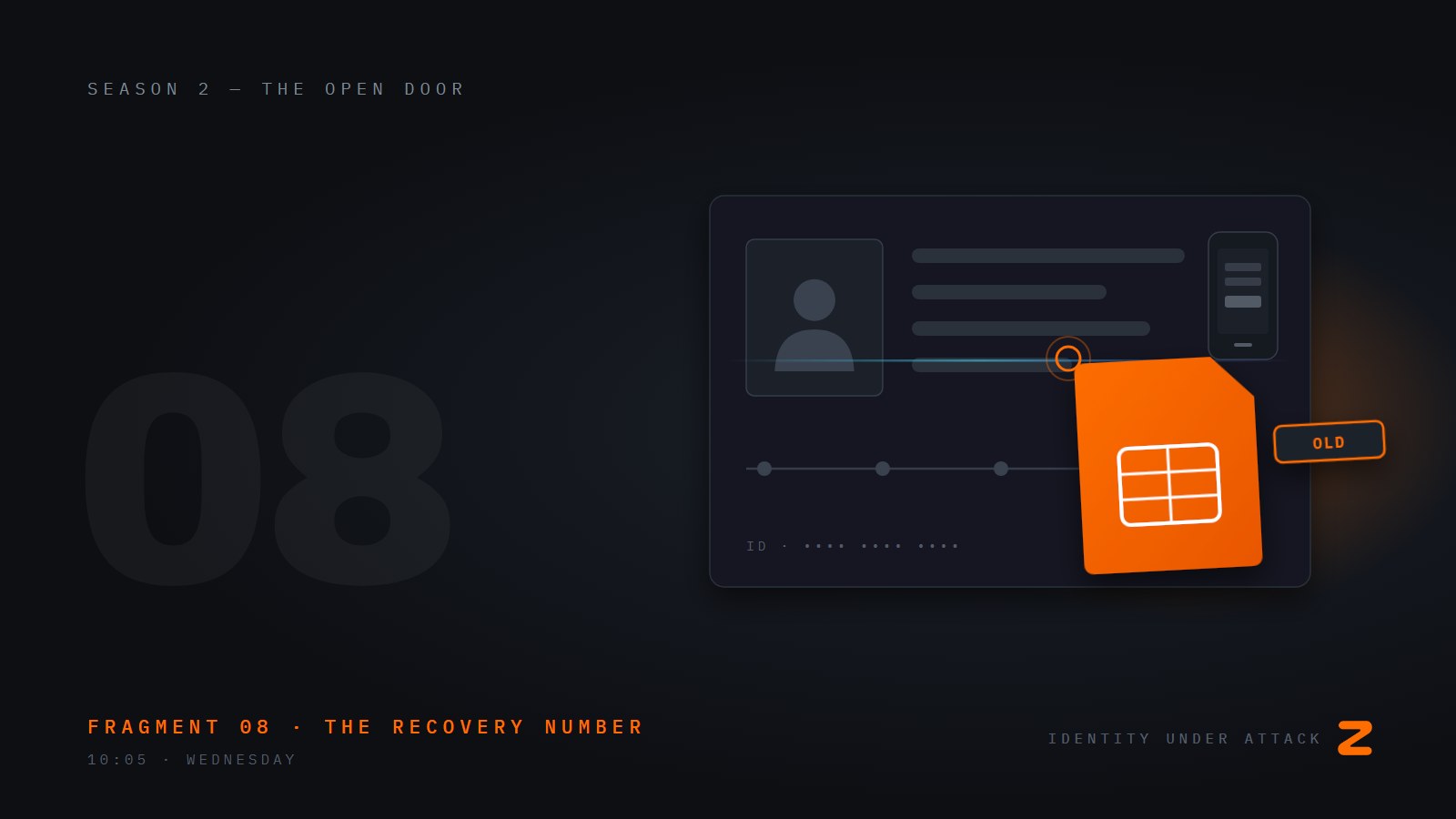 Identity Under Attack, episode 8: The Recovery Number Nobody Checked. Fragment 08, the recovery number.