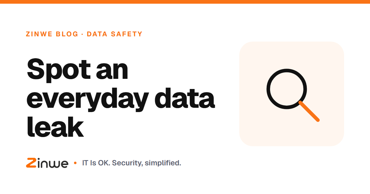 Banner reading 'Spot an everyday data leak' with a magnifying glass