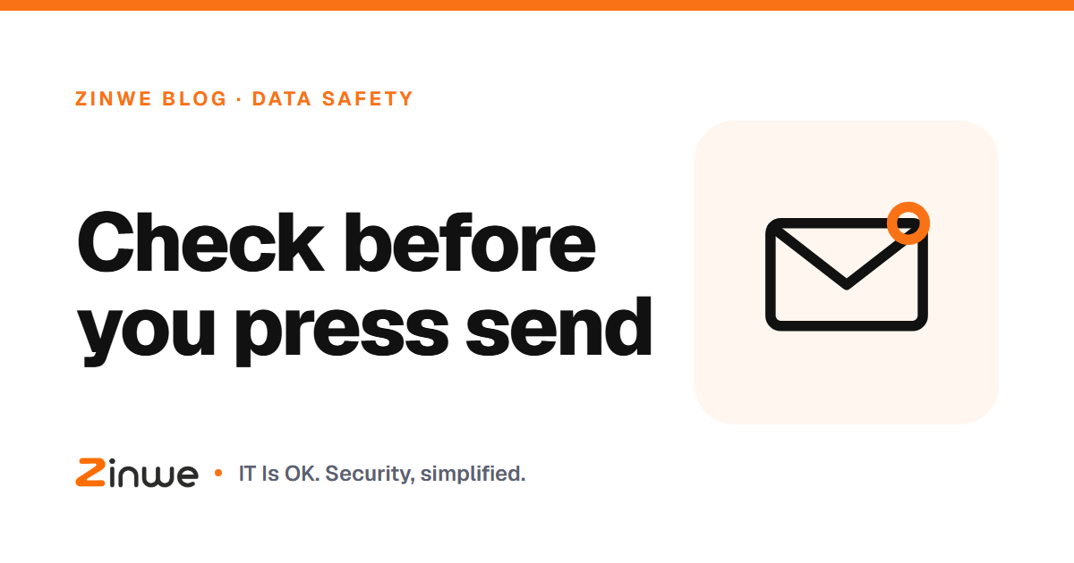Banner reading 'Check before you press send' with an envelope