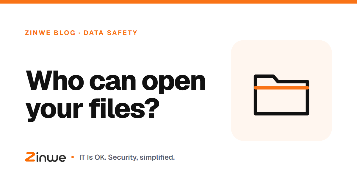 Banner reading 'Who can open your files?' with a folder and a key